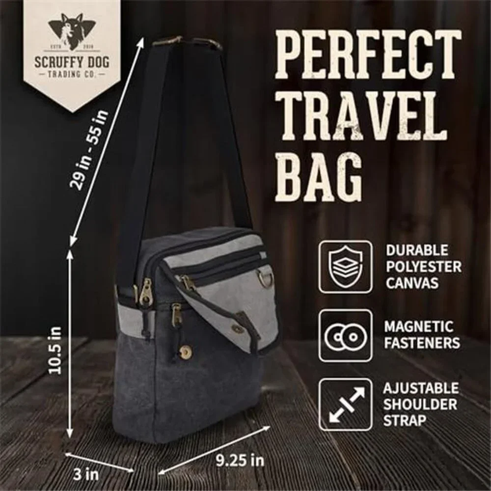 Vintage Canvas Messenger Bag Small Crossbody Travel School Shoulder Pack